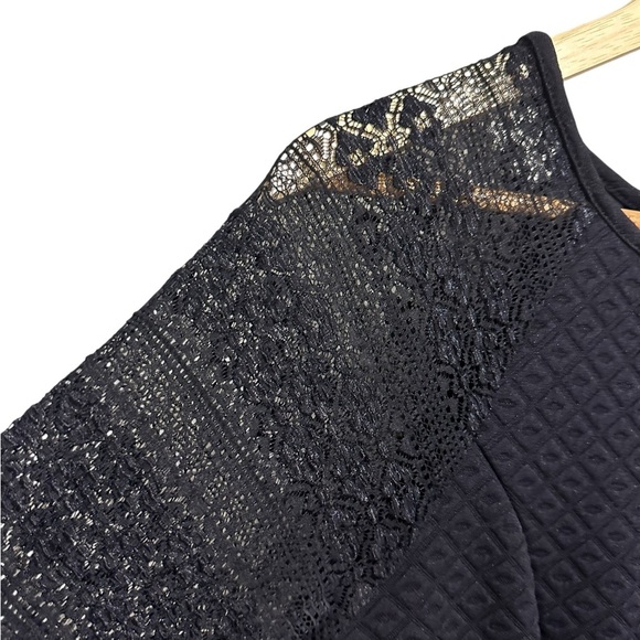 Altar'd State Black Fit and Flare Lace Sheer Long Sleeve Dress Large WhimsiGoth - Picture 12 of 13